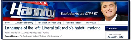 Sean Hannity Hate Talk