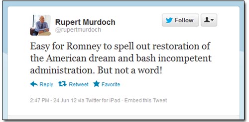 Rupert Murdoch Tweet
