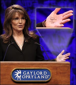 Sarah Palin's Crib Notes