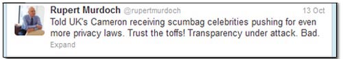 Rupert Murdoch Tweet Scumbags