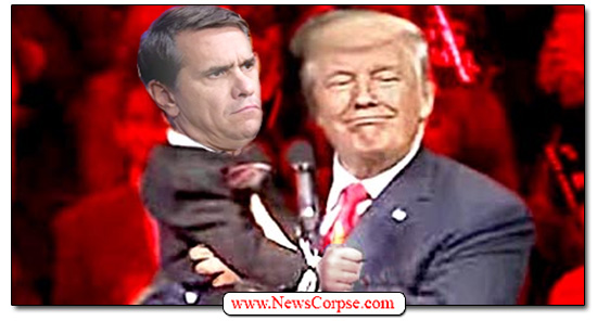 Donald Trump and Todd Blanche puppet