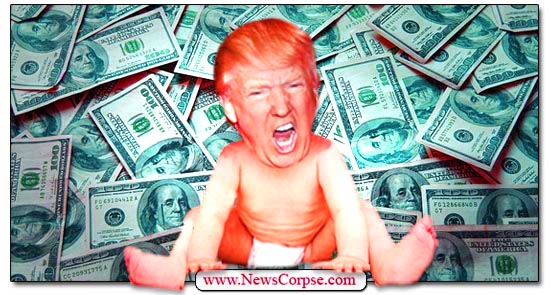 Trump Baby on Cash Pile