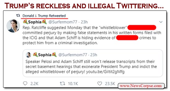 Donald Trump Whistleblower Tweet